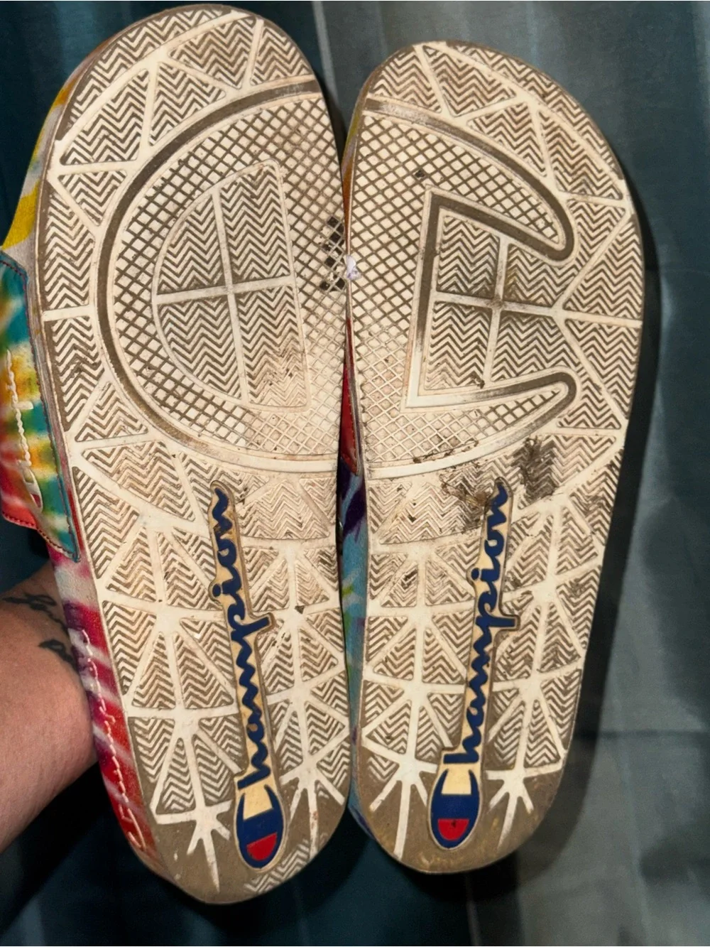 Champion Tie-Dye Slide Sandals - Rainbow